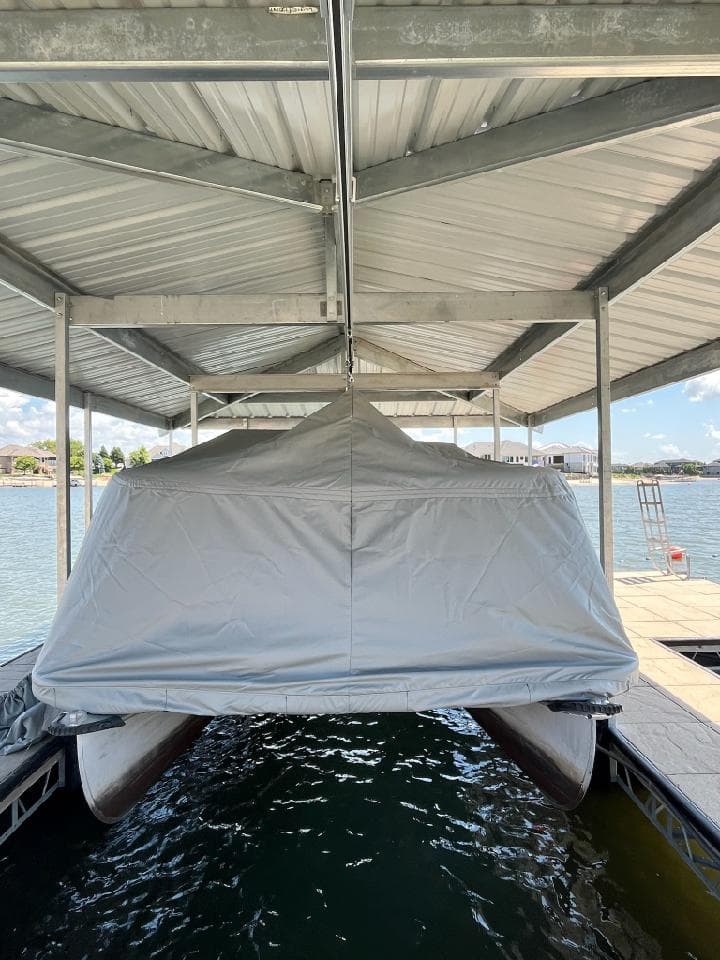 Project New Marine Concepts Boat Lift Cover Installation Near Valley Nebraska image