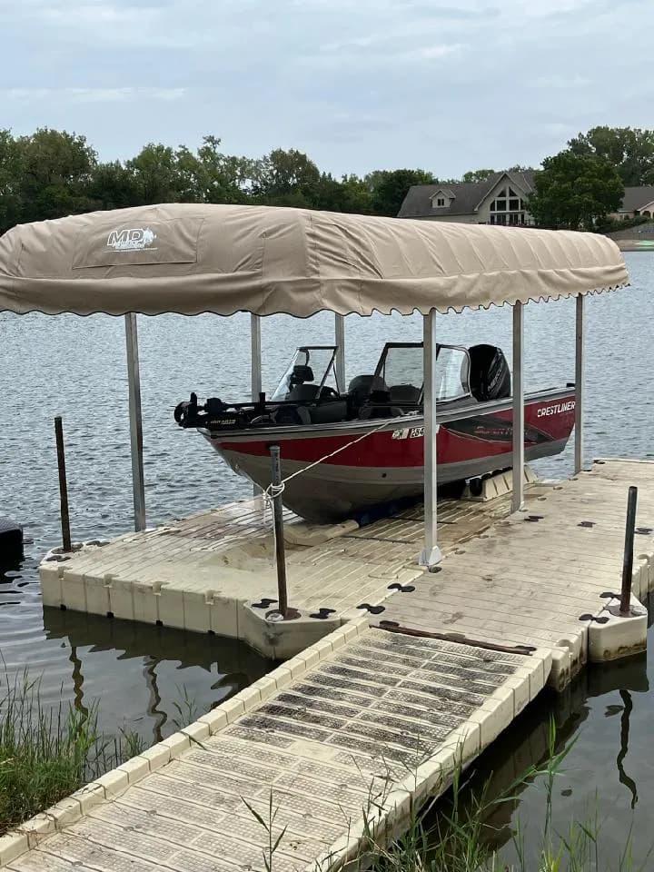 Gallery photos for EZ Dock Boat Port with Custom Cover Near Central City: Image #2
