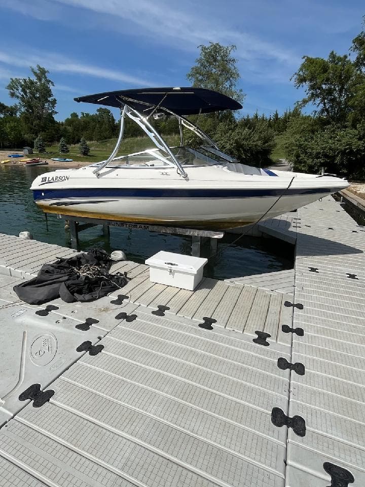 Sunstream Boat Lift Install with EZ Dock Near Omaha image