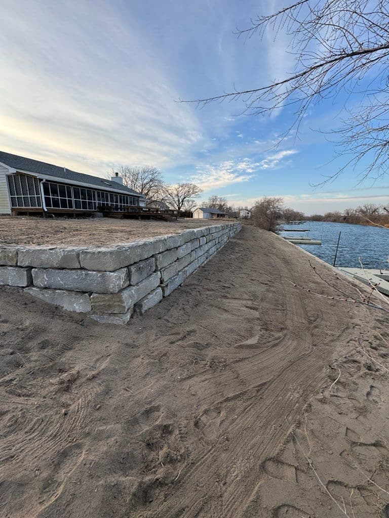 Retaining Wall and Steps Construction in South Bend, Nebraska