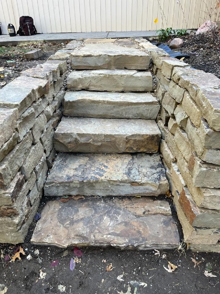 Stone Pathway and Garden Walls Installation image