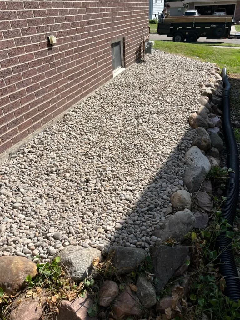 Gallery photos for River Rock Landscape Bed Replacement in Lincoln: Image #2