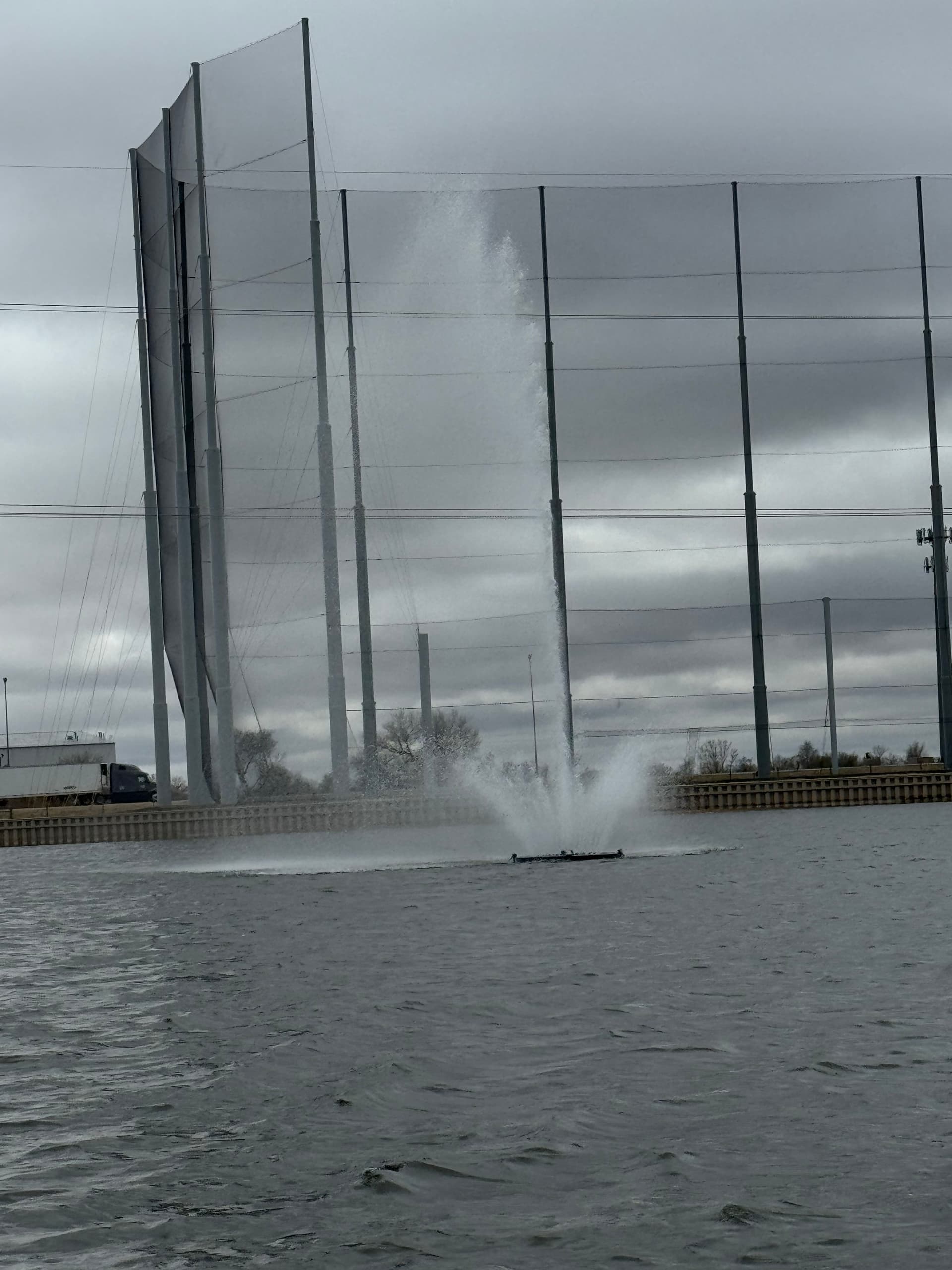 Lake Fountain Install at a Kearny Nebraska Driving Range image