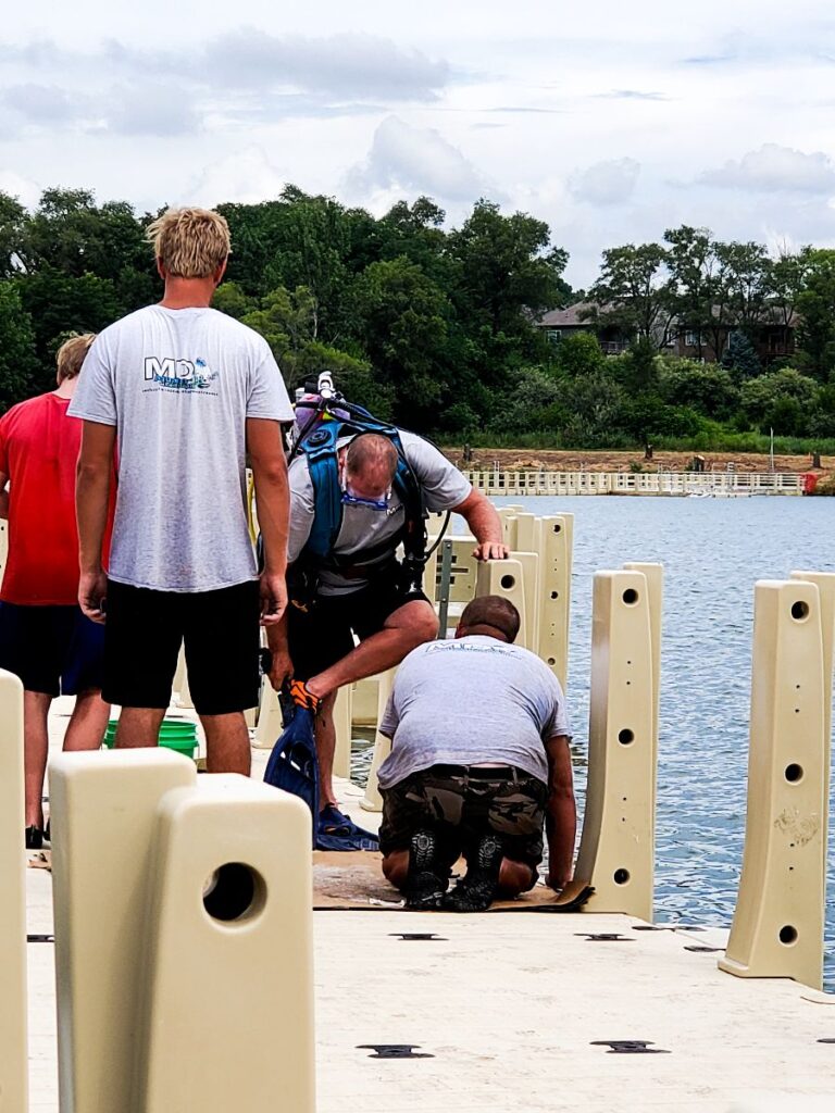 md-aquatics-crew-installing-standing-bear-trail-dock